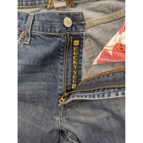 Lucky Brand Dungarees Jeans Mens 32x32 Blue Classic Fit Straight Leg Zip Fly - Picture 13 of 16